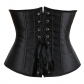 Sexy women solid satin underbust corsets plus size black white M1743